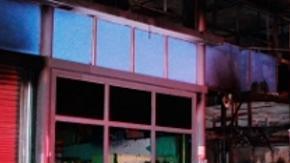 Los daños en la estación de servicio fueron evidentes.