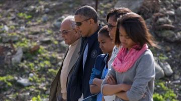 Obama visitó "Robben Island" con su mujer, Michelle, y sus hijas, Malia y Sasha.