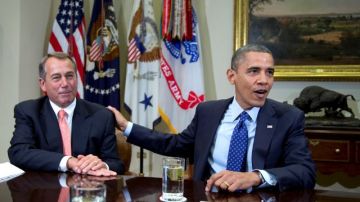 Obama junto al presidente de la Cámara de Representantes, John Boehner.