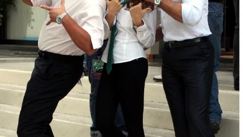 Eduardo Santamarina, Gloria Trevi y Gabriel Soto, en 'Libre para amarte'.