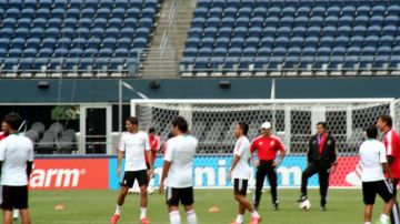Imagen del entrenamiento de la selección mexicana, previo al partido contra Trinidad y Tobago