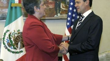 Janet Napolitano se reúne con el presidente Enrique Peña Nieto.