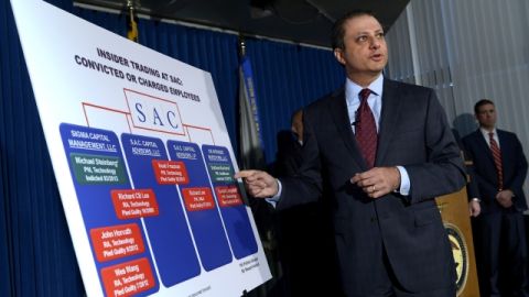 Preet Bharara, fiscal federal del Distrito Sur de Nueva York, durante la rueda de prensa donde informó de la demanda.