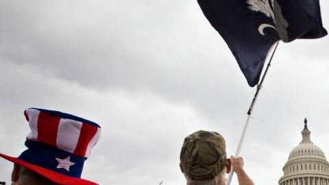 Miembros del Tea Party frente al Capitolio de Washington.