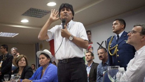 El presidente de Bolivia, Evo Morales, hablaba ayer en las sesiones de clausura del XIX Foro de Sao Paulo, Brasil.