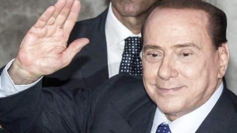 El ex primer ministro italiano Silvio Berlusconi, después de una reunión de su partido en la Cámara de Diputados.