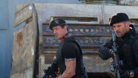 Sylvester Stallone, Jason Statham y Terry Crews en una escena de "The Expendables 2".