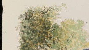 El primer inmigrante dominicano, Juan Martínez, (con sombrero), intercambia productos con los aborígenes en la isla de Manhattan.