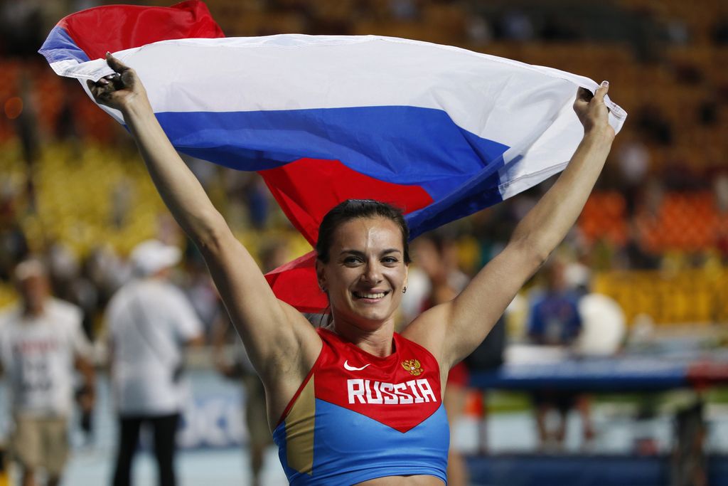 Елена Исинбаева с медалью
