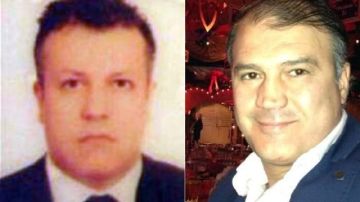 Fotografías sin fechar que muestra al piloto de la compañía Turkish Airlines, Murat Akpinar (der.), y a su copiloto, Murat Agca,  cuando fueron secuestrados en Beirut (Líbano).