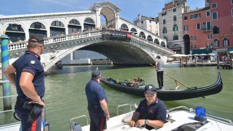 El lugar del percance en Venecia.