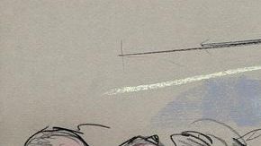 Dibujo del momento posterior a la sentencia contra Mannning.
