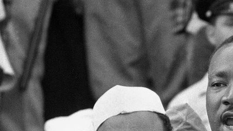 Martin Luther King durante el famoso discurso que marcó la historia de los Estados Unidos y cuando utilizó “I Have a Dream”.
