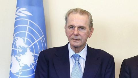 Rogge en la ONU el día que se emitió una resolución sobre el "Deporte para el Desarrollo y la Paz".