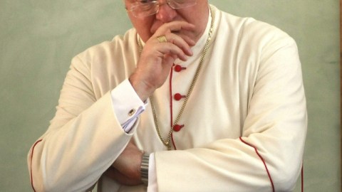 El destituido nuncio apostólico en Dominicana, Jósef Wesolowski, durante un acto de condecoración a un diplomático colombiano en Santo Domingo, República Dominicana.