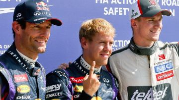 Vettel, Webber y Hulkenberg.
