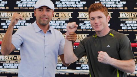 De la Hoya con 'su muchacho', el 'Canelo'.