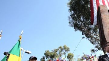 Eric Garcetti, alcalde de Los Ángeles, preside la ceremonia de conmemoración de los ataques del 11 de septiembre de 2001.