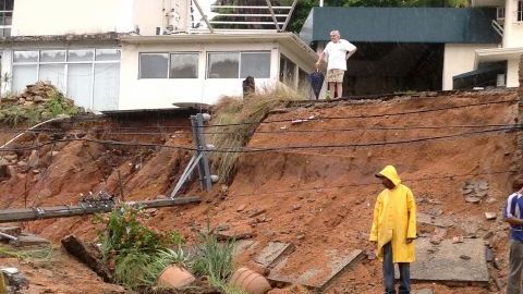 Parte del puerto de Acapulco afectado por la tormenta tropical “Manuel”.