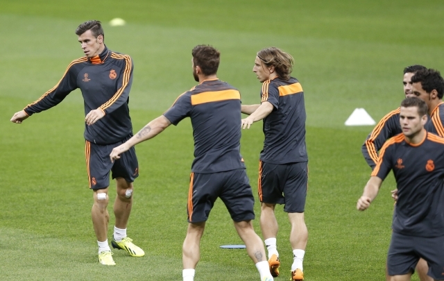 Bale en una práctica con su equipo, el Real Madrid.