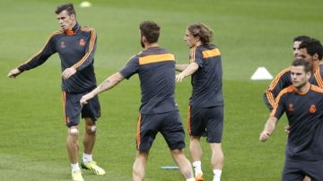 Bale en una práctica con su equipo, el Real Madrid.