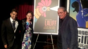 Marlene Dermer (centro) y Edward James Olmos (der.) presentaron el lunes LALIFF 2013.