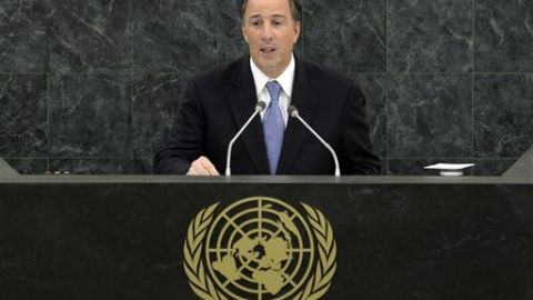 Meade reemplazó al presidente mexicano en la ONU, quién atendía los daños ocasionados por 'Ingrid' y 'Manuel'.