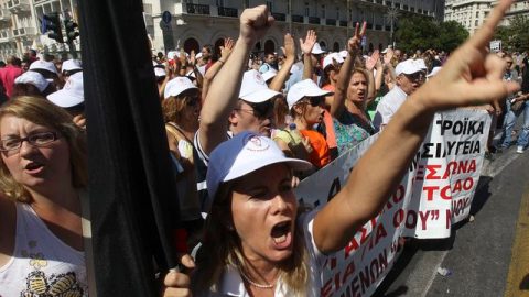 Una manifestación en Atenas durante los peores momentos de la crisis en Grecia.