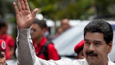 El presidente venezolano durante una actividad con miembros de la Guardia Nacional al oeste de Caracas.