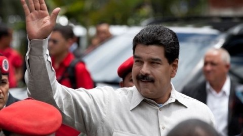 El presidente venezolano durante una actividad con miembros de la Guardia Nacional al oeste de Caracas.