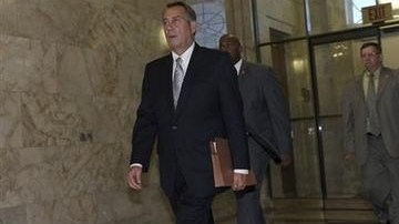 El presidente de la Cámara de Representantes John Boehner llega al Capitolio el lunes 7 de octubre de 2013.