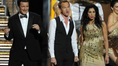 Neil Patrick Harris, centro, fue el maestro de ceremonias en la pasada premiación.