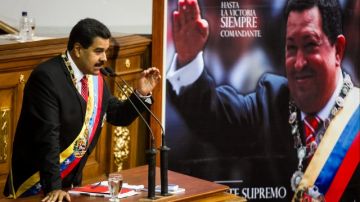 El presidente de Venezuela, Nicolás Maduro, hablaba ayer frente a la Asamblea Nacional venezolana, en Caracas.