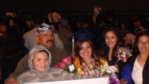 La familia Villaseñor en la graduación de Evelyn, la segunda de sus hijas, José Villaseñor, el padre, fue deportado en febrero, aunque no está claro si cuando lo arrestaron lo buscaban a él.