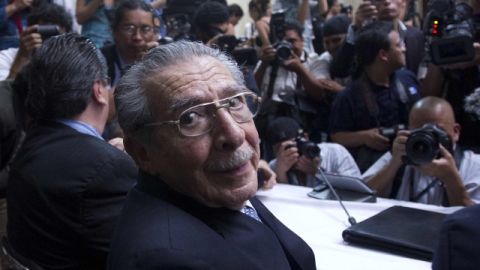 El ex dictador guatemalteco José Efraín Ríos Montt en una audiencia de la Corte Suprema de Justicia en Ciudad de Guatemala.