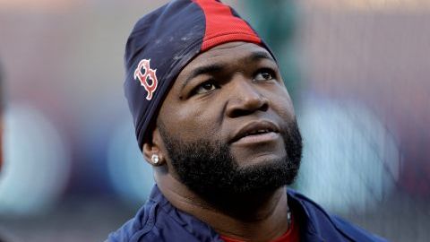 David Ortiz se prepara para una práctica de bateo el 25 de octubre 2013, en St. Louis.