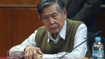 El ex presidente Alberto Fujimori en la audiencia donde escucha la negación del juez de poder pasar a reclusión domiciliaria.