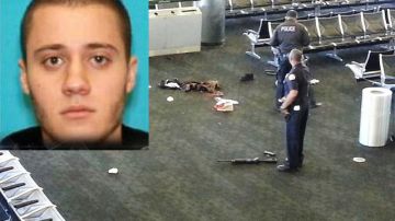 Paul Anthony Ciancia trajo un fusil de asalto (que se ve en el piso), con el que mató a un agente del TSA.