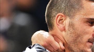 Los jugadores de Juventus Leonardo Bonucci (i) y Claudio Marchisio (d).