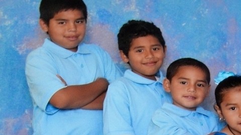En la foto aparecen los hijos de Luis Miranda y Viviana Rodríguez: Irving de 12 años, Edén de 9,  José de 6 y Stephanie de 5.
