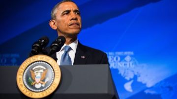 El presidente de Estados Unidos, Barack Obama, se refirió a la reforma migratoria y a la ley de salud en el foro empresarial anual del diario Wall Street Journal en el hotel Four Seasons en Washington.