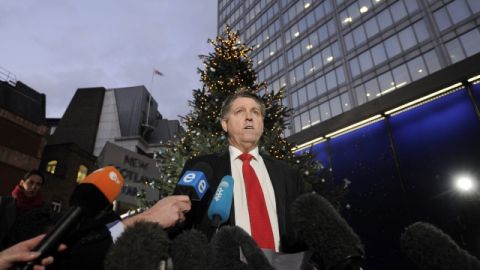 El inspector de la Policía Metropolitana (Met), de Londres, Kevin Hyland, atiendía a los medios, ayer, sobre el caso de las mujeres rescatadas.