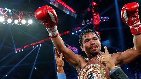 Manny Pacquiao venció el sábado al estadounidense Brandon Ríos por decisión unánime para llevarse el título de peso welter de la OMB.