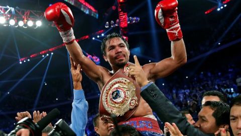 Manny Pacquiao venció el sábado al estadounidense Brandon Ríos por decisión unánime para llevarse el título de peso welter de la OMB.