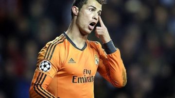 Cristiano Ronaldo gesticula en partido de la UEFA Champions League