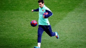 Lionel Messi, el astro del equipo culé, entrenándose en el Mini Stadi Stadium, en Barcelona, tras regresar de Argentina.