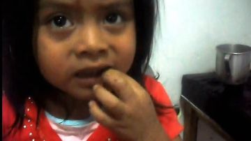 En el video queda evidenciado que a la pequeña no le gustó el insecto.