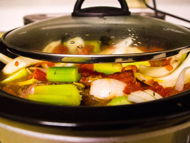 There's no need to dirty a frying pan to sauté some of the ingredients.