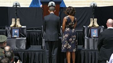 El presidente Obama estuvo acompañado en la ceremonia por su esposa, Michelle.