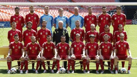 La foto oficial del combinado español que participará en el Mundial Brasil 2014.